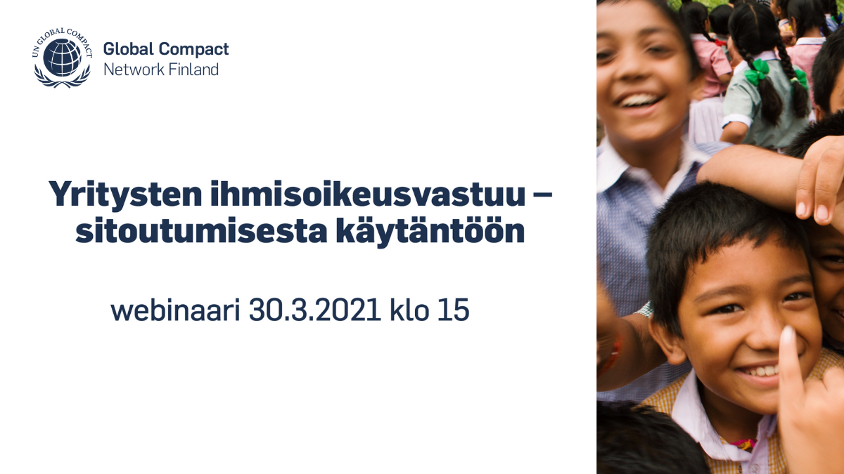 Global Compact Network Finland oli neuvonantajana SIHTI-tutkimushankkeessa vuonna 2020. SIHTI-hankkeessa tutkittiin suomalaisten yritysten ihmisoikeussuoriutumisen tilaa. Hankkeen myötä Global Compact Network Finland järjestää jäsenilleen sekä SIHTI-hankkeen otoksessa mukana olleille yrityksille webinaarin ihmisoikeushuolellisuusvelvoitteen toimeenpanosta.